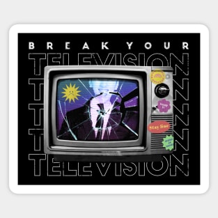 Break Your Television // Anti TV Collage Art // Break Your TV Magnet